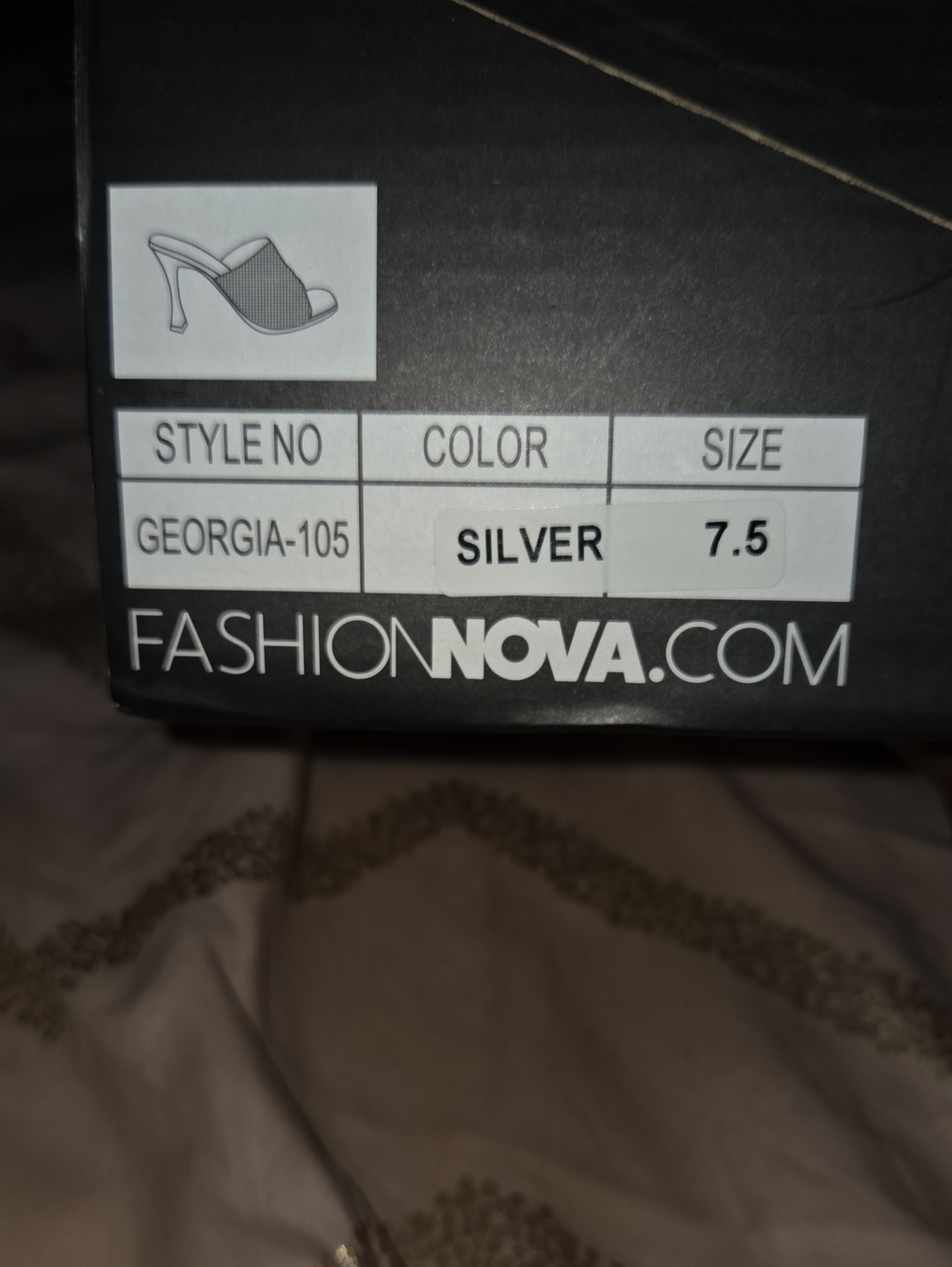 Fashion Nova Silver Heeled Mule Georgia-105
